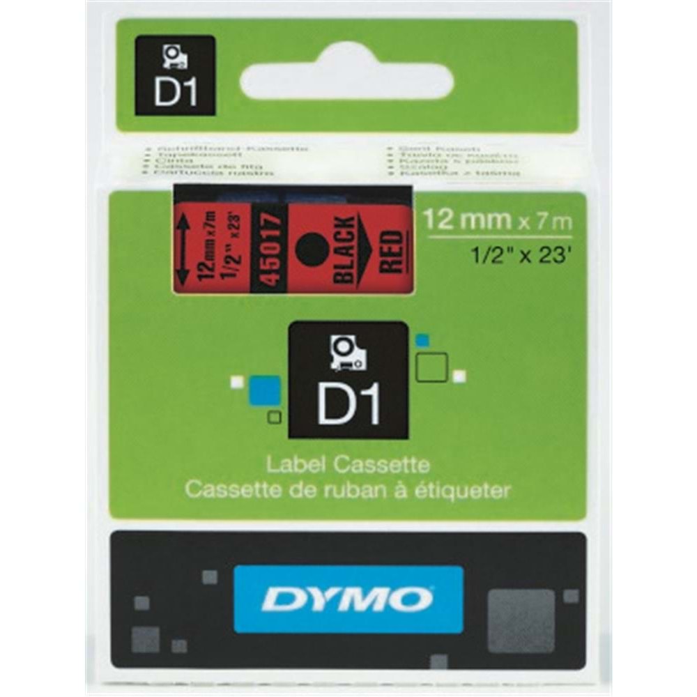 DYMO S0720560 D1 Yedek Şerit, 12 mm x 7 mt, Mavi- Siyah (45016)