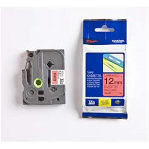 Brother TZE-431 12 mm Kırmızı Üzeri Siyah Laminasyonlu Etiket