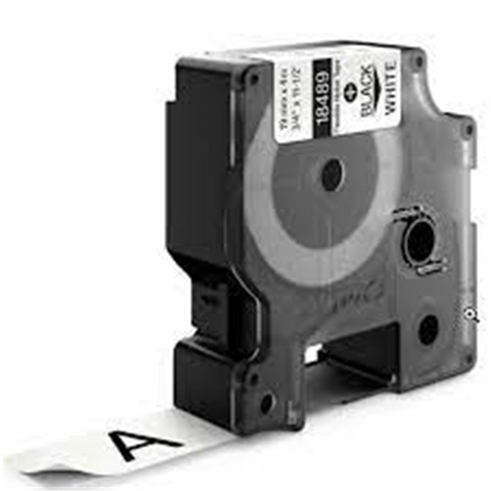 DYMO 18489 RhinoPRO Esnek Naylon Şerit 19mmx3,5m Beyaz-Siyah 