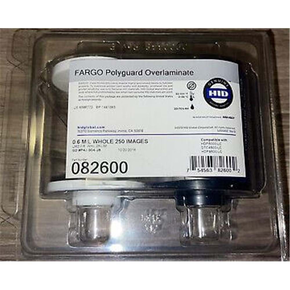 Fargo 082600 Tam Panel YMCKO Laminasyon Ribonu 250 Baskı