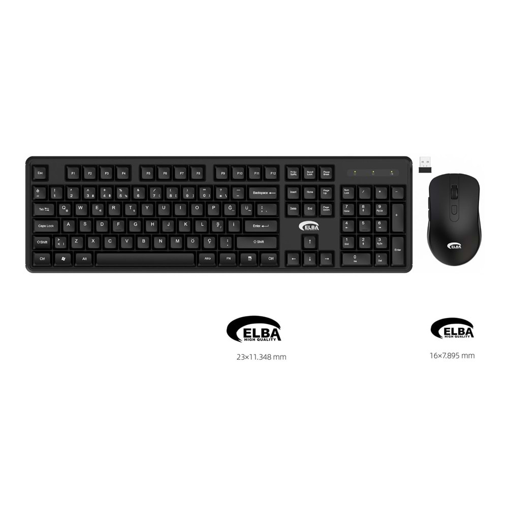 Elba KW 832 Q Usb Siyah Kablosuz Klavye Mouse Set 