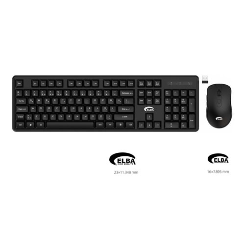 Elba KW 832 Q Usb Siyah Kablosuz Klavye Mouse Set 