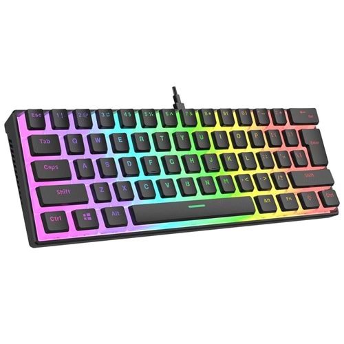 Rampage RADIANT K11 Siyah Type-C Bağlantılı RGB Puding Tuşlu Gaming Oyuncu Klavye