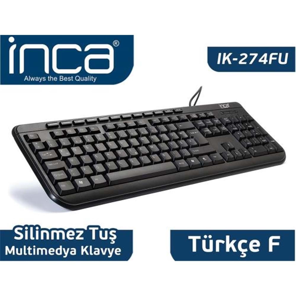 Inca IK-274FU f-usb Multimedya Black Laser Prınt Klavye