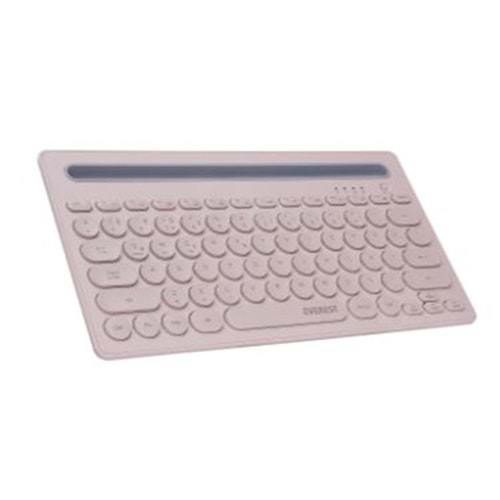 Everest KB-BT84 Pembe-Gri Bluetooth Ultra İnce+Şarjlı Q Mac-Win-Android-Ios Uyumlu Kablosuz klavye