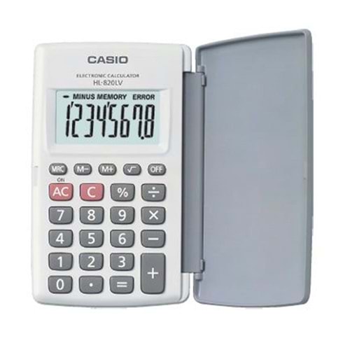 Casio HL-820LV-WE 8 Hane Beyaz Cep Tipi Hesap Makinesi
