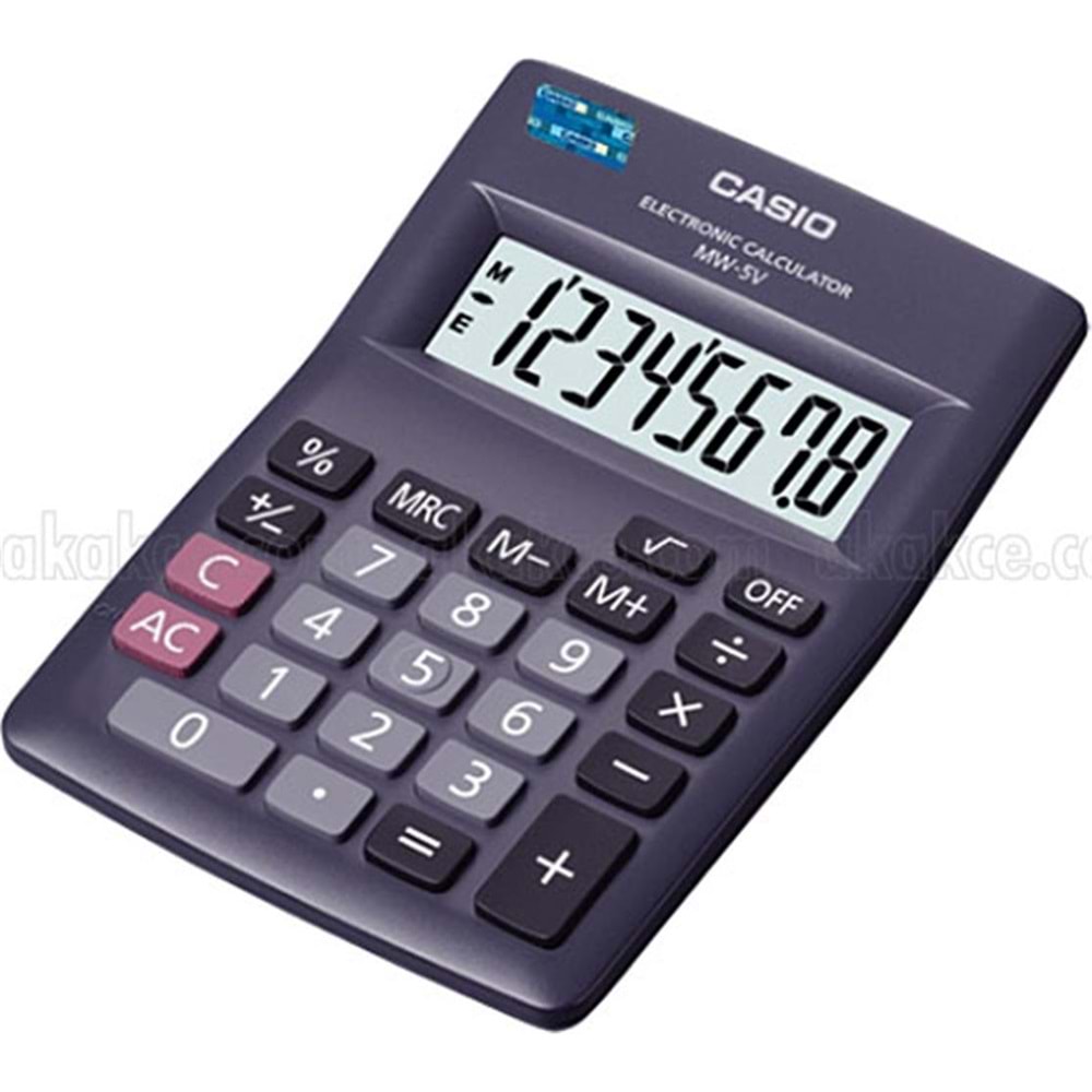 Casio MW-5V-BK 8 Hane Siyah Masa Üstü Hesap Makinesi