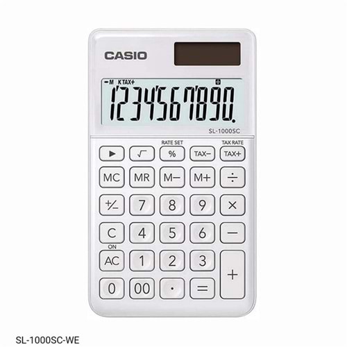 Casio SL-1000SC-WE Cep Tipi 10 Hane Beyaz Hesap Makinesi