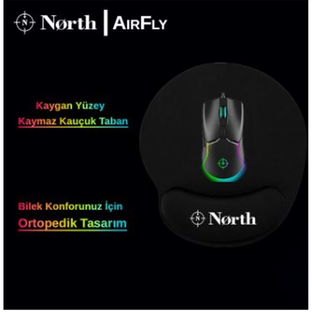 North Airfly Premium Quality Bilek Destekli Gaming Mousepad