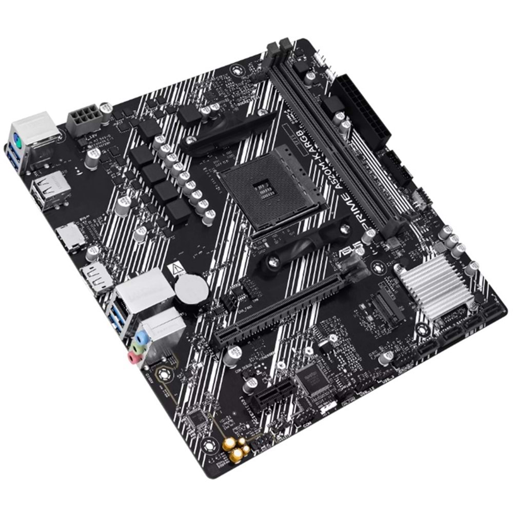 ASUS PRIME A520M-K ARGB DDR4 5100MHZ 1XHDMI 1XDP 1XM.2 USB2.0 MATX AM4 (AMD AM4 5000/4000 /3000 SERİLERİ İLE UYUMLU) 