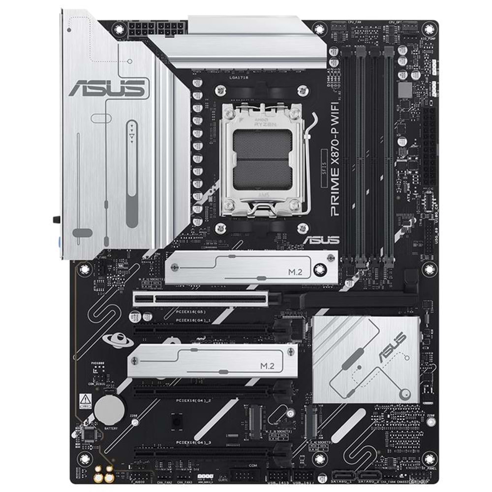 ASUS PRIME X870-P WIFI DDR5 8000MHZ 1XHDMI 2XUSB4 4XM.2 ATX AM5 (AMD AM5 9000/8000/7000 SERİLERİ İLE UYUMLU) 