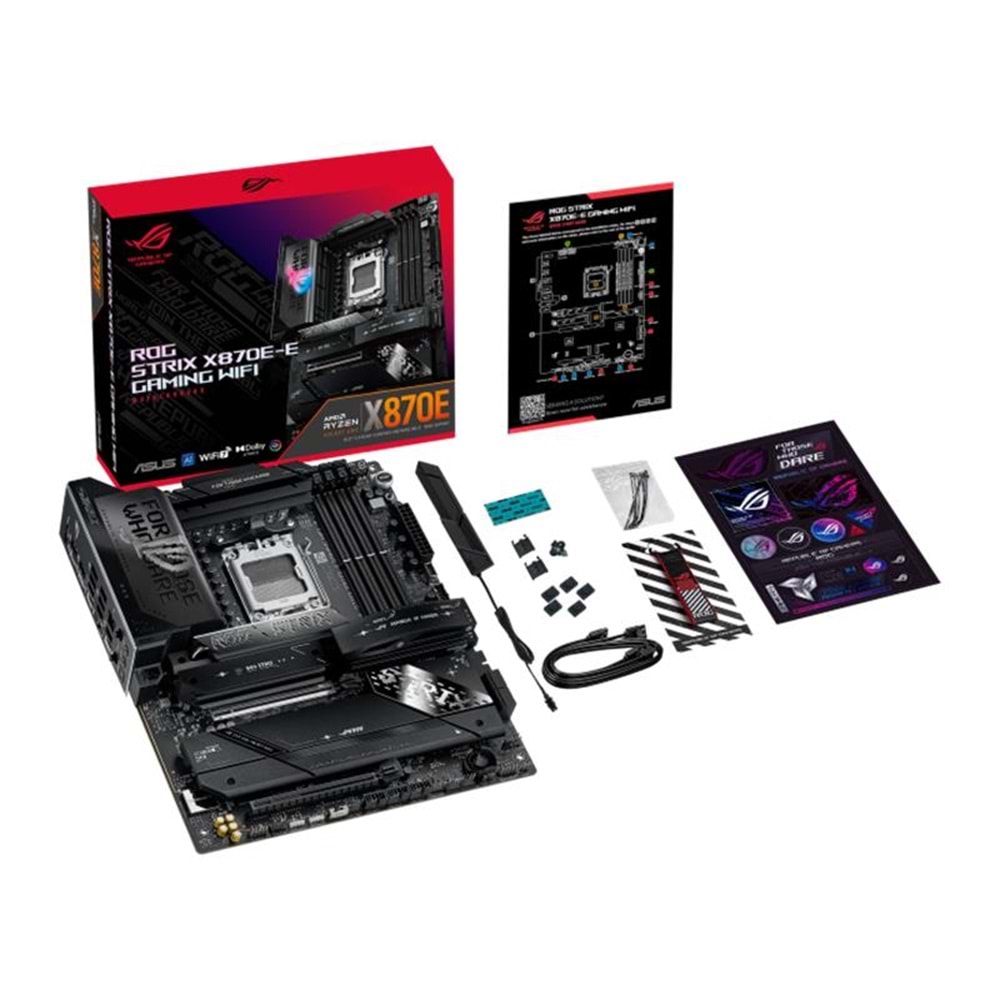 ASUS ROG STRIX X870E-E GAMING WIFI DDR5 8000MHZ 1XHDMI 1XDP 4XM.2 AM5 ATX (AMD AM5 9000/8000/7000 SERİLERİ İLE UYUMLU) 
