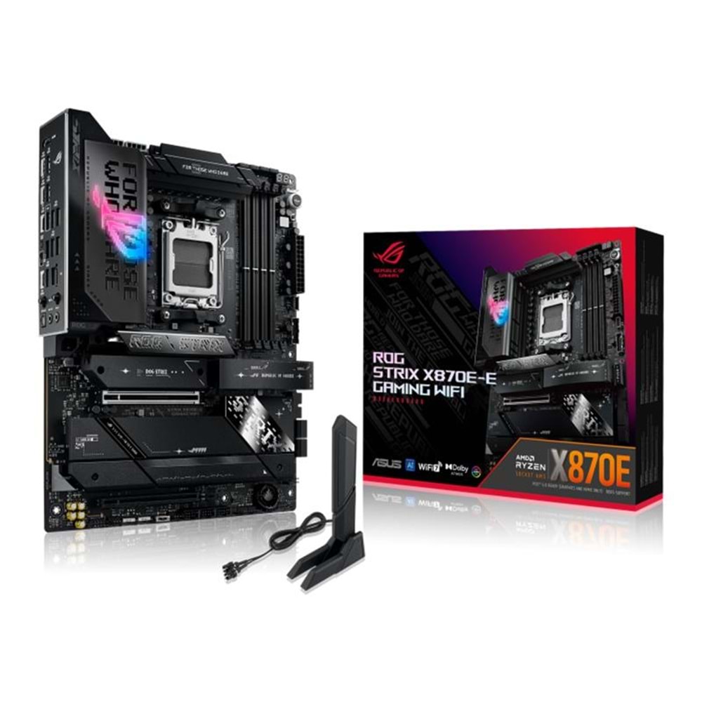 ASUS ROG STRIX X870E-E GAMING WIFI DDR5 8000MHZ 1XHDMI 1XDP 4XM.2 AM5 ATX (AMD AM5 9000/8000/7000 SERİLERİ İLE UYUMLU) 