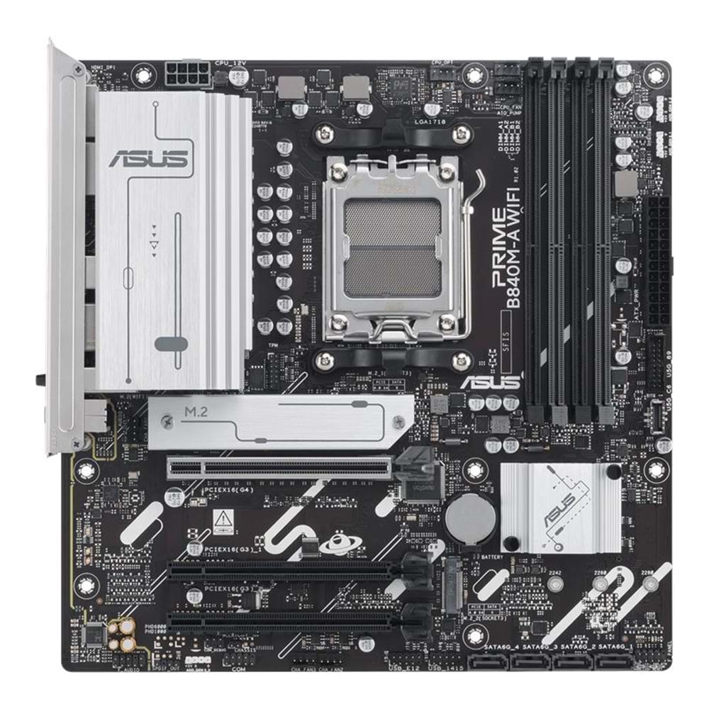 ASUS PRIME B840M-A WIFI DDR5 7600MT/S 1XHDMI 2XDP 3XM.2 AM5 (AMD AM5 9000/8000/7000 SERİLERİ İLE UYUMLU) 