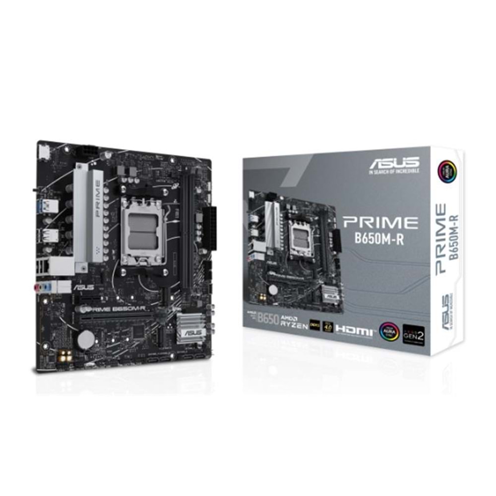 ASUS PRIME B650M-R DDR5 7200MHZ 1XHDMI 2XM.2 USB3.2 MATX AM5 (AMD AM5 9000/8000/7000 SERİLERİ İLE UYUMLU) 