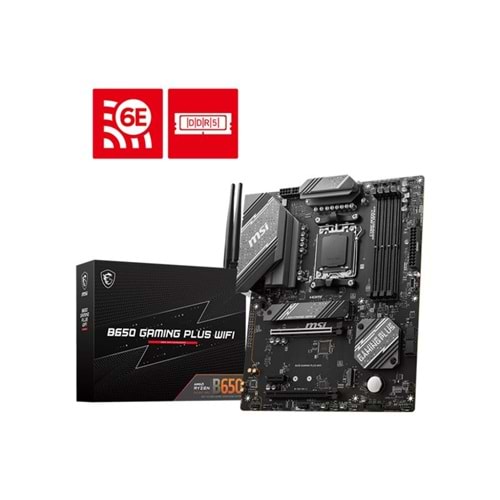 MSI B650 GAMING PLUS WIFI DDR5 6000MHZ 1XHDMI 1XDP 2XM.2 USB 3.2 ATX AM5 (AMD AM5 9000/8000/7000 SERİLERİ İLE UYUMLU) 