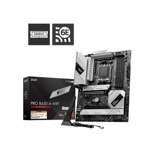 MSI PRO B650-A WIFI DDR5 7600MHZ 1XHDMI 3XM.2 USB ATX AM5 (AMD AM5 9000/8000/7000 SERİLERİ İLE UYUMLU) 