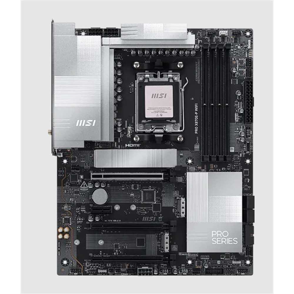 MSI PRO X870E-P WIFI DDR5 8200MT/S 1XHDMI 3XM.2 USB AM5 ATX(AMD AM5 9000/8000/7000 SERİLERİ İLE UYUMLU) 