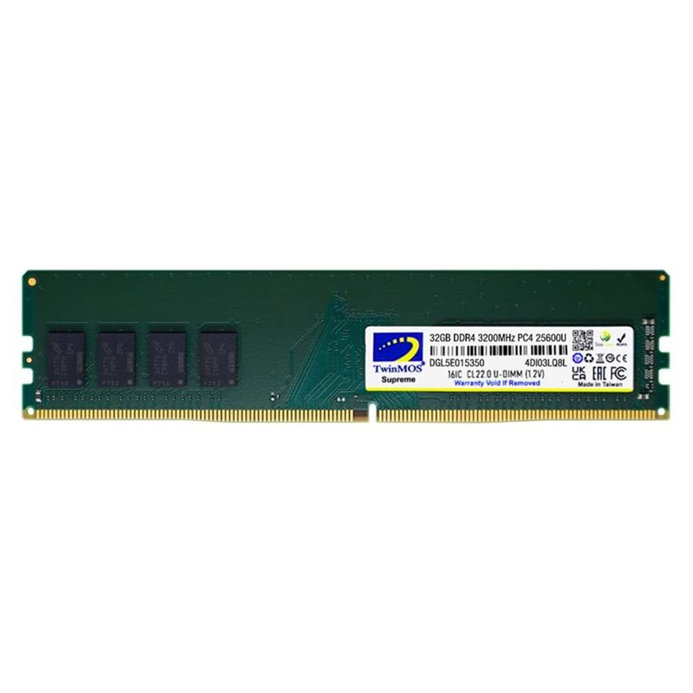 32 GB DDR4 3200MHZ TWINMOS DT MDD432GB3200DWO 