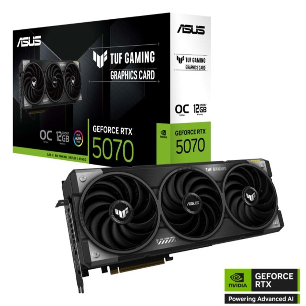 ASUS GEFORCE TUF-RTX5070-O12G-GAMING 12GB GDDR7 192BIT 2XHDMI 3XDP EKRAN KARTI 