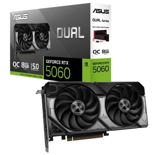ASUS GEFORCE DUAL-RTX5060-O8G 8GB GDDR7 128BIT 1XHDMI 3XDP EKRAN KARTI 