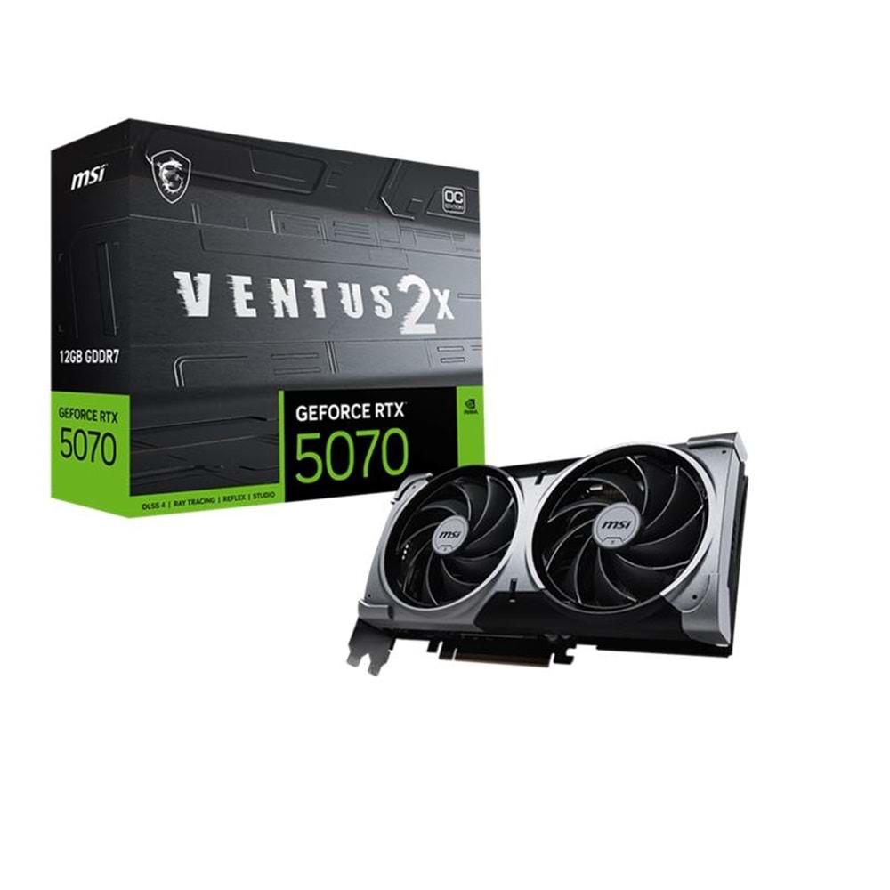 MSI GEFORCE RTX5070 12G VENTUS 2X OC 12GB GDDR7 192BIT 1XHDMI 3XDP EKRAN KARTI 