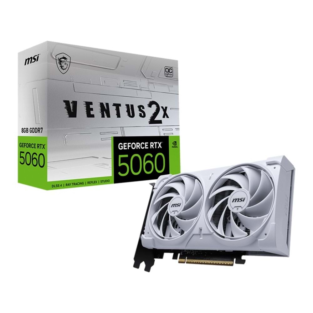 MSI GEFORCE RTX5060 8G VENTUS 2X OC WHITE 8GB GDDR7 128BIT 1XHDMI 3XDP EKRAN KARTI 
