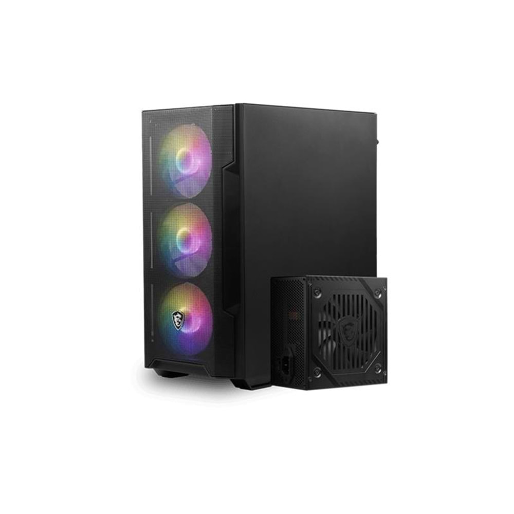 MSI MAG FORGE M100A D60 600W 80+ AKRİLİK YAN PANEL 3X120MM 1X120MM ARGB BRONZE MATX GAMING KASA 