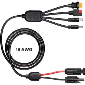 FLEXSOLAR 4 IN 1 CABLE GÜNEŞ ENERJİSİ İSTASYONU JENERATÖRÜ VE GÜNEŞ PANELİ İÇİN ANDERSON ADAPTÖR 