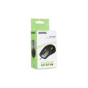 EVEREST SM-163 OPTİK KABLOLU SİYAH MOUSE 