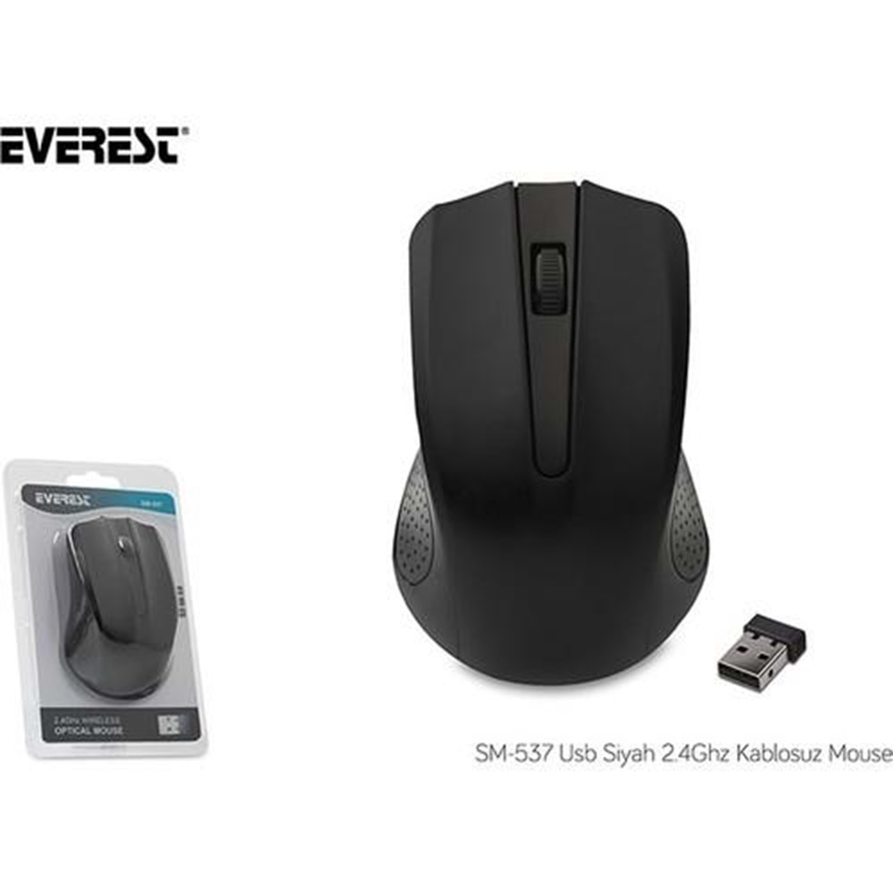 EVEREST SM-537 KABLOSUZ USB SIYAH 2.4GHZ MOUSE 