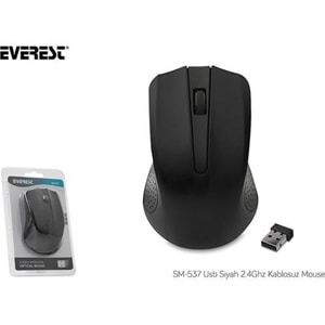EVEREST SM-537 KABLOSUZ USB SIYAH 2.4GHZ MOUSE 