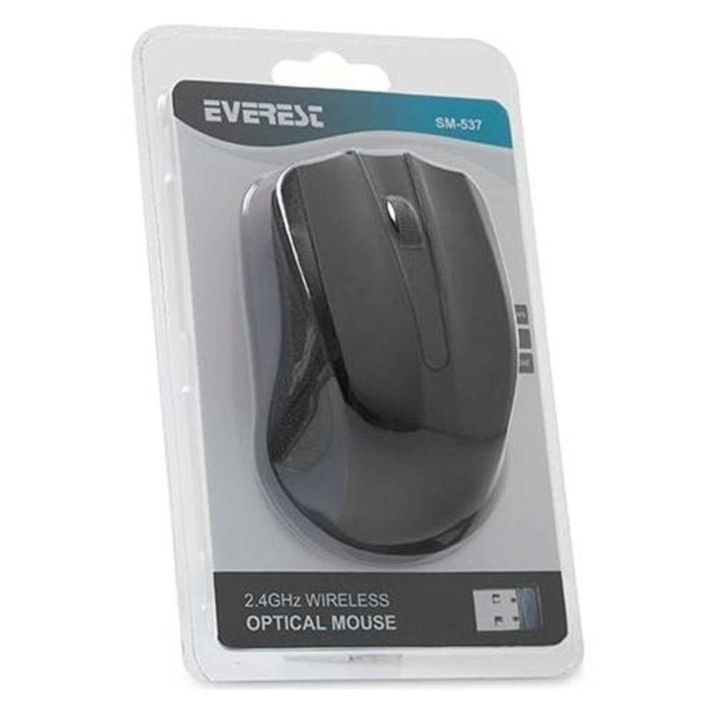 EVEREST SM-537 KABLOSUZ USB SIYAH 2.4GHZ MOUSE 