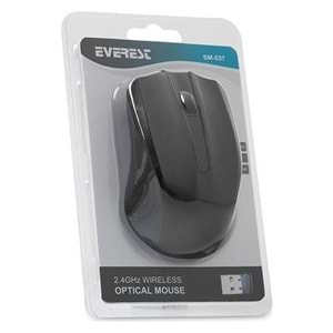 EVEREST SM-537 KABLOSUZ USB SIYAH 2.4GHZ MOUSE 
