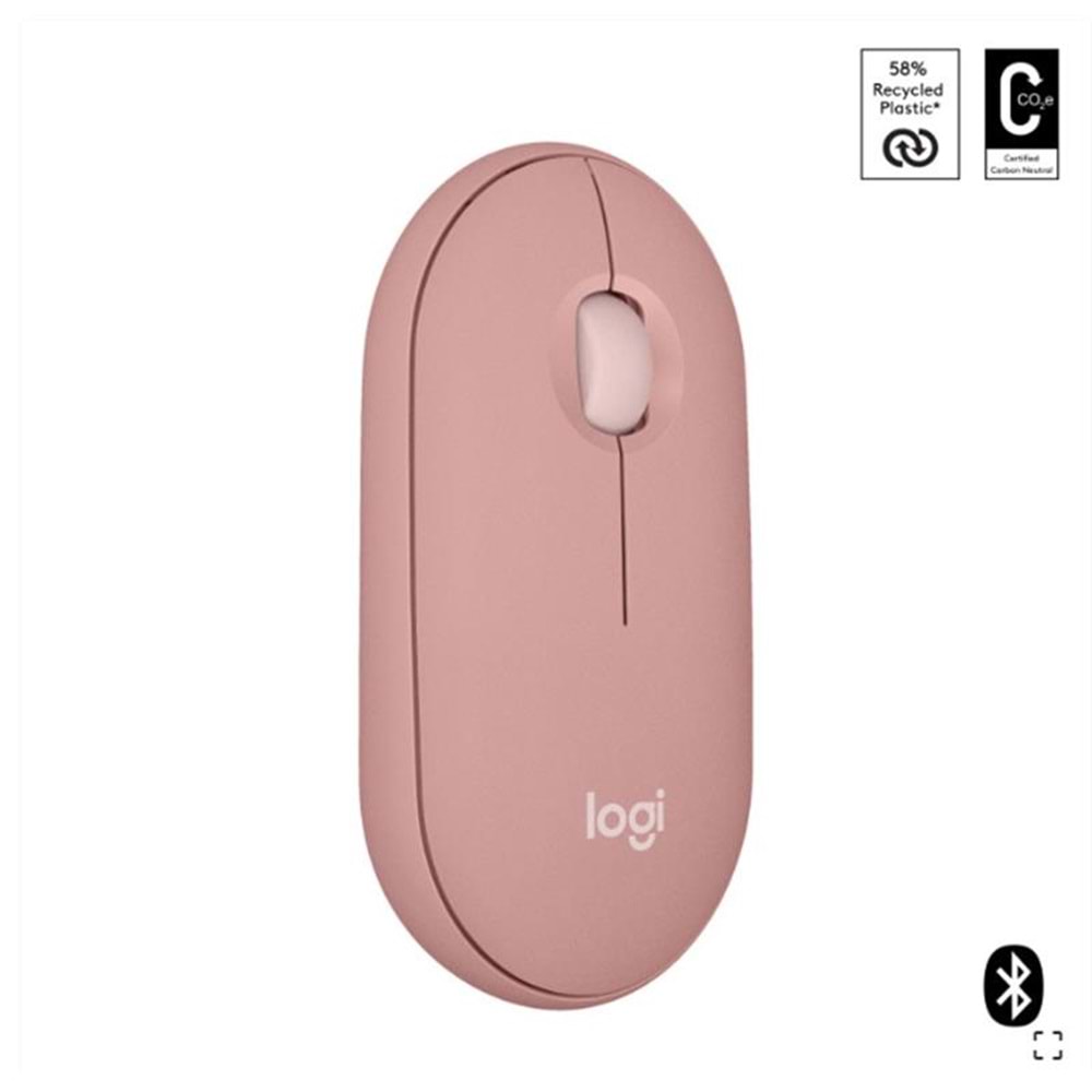 LOGITECH PEBBLE 2 M350S KABLOSUZ BLUETOOTH SESSİZ OPTİK MOUSE PEMBE 910-007014 