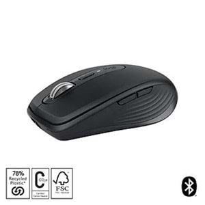 LOGITECH MX ANYWHERE 3S KOMPAKT OPTİK SENSÖRLÜ SESSİZ BLUETOOTH KABLOSUZ MOUSE SİYAH 910-006929 