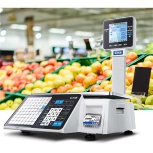 CAS CL3000 15KG 202DPI DİREKT TERMAL ETHERNET LCD EKRAN BOYUNLU BARKODLU TERAZİ 