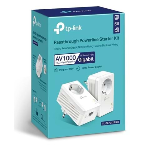 TP-LINK TL-PA7017P KIT AV1000 GIGABIT POWERLINE GENISLETICI 