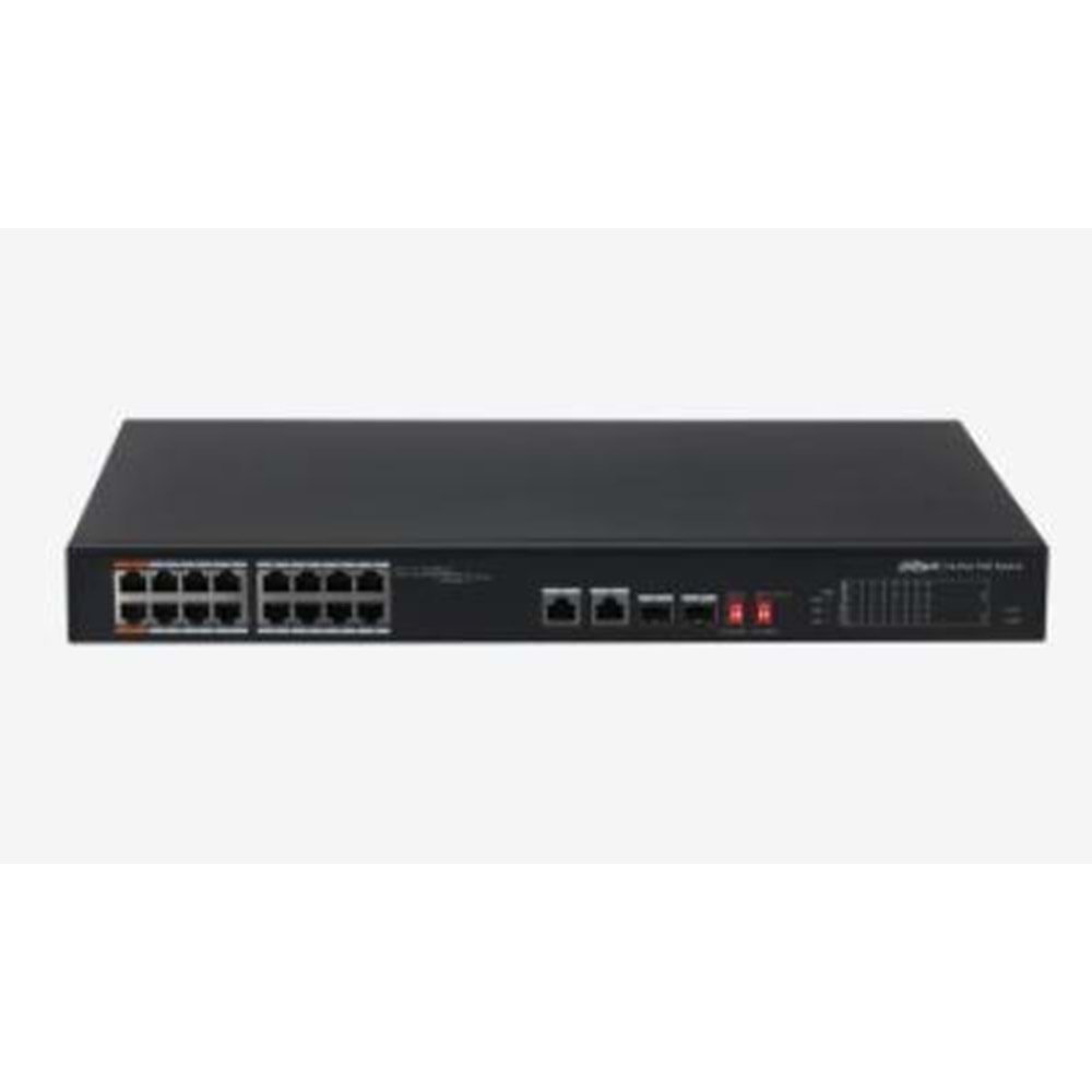 DAHUA PFS3218-16ET-135 16 PORT GIGABIT +2XRJ45/2XGB SFP COMBO 135W POE RACKMOUNT SWITCH 
