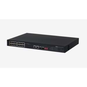 DAHUA PFS3218-16ET-135 16 PORT GIGABIT +2XRJ45/2XGB SFP COMBO 135W POE RACKMOUNT SWITCH 
