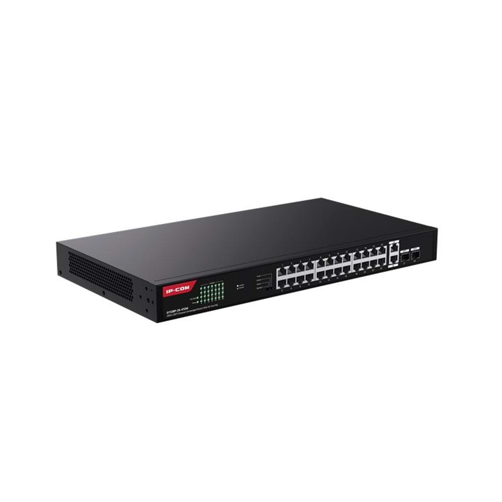 IP-COM G1128P-24-410W 24 PORT GIGABIT +2XGB RJ45/SFP UPLINK 370W POE RACKMOUNT SWITCH 