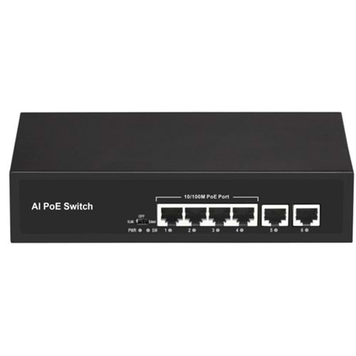 URANIUM POE-4020-55W 4 PORT 10/100 + 2 PORT 10/100 RJ45 UPLINK POE SWITCH (REALTEK CHIPSET) 