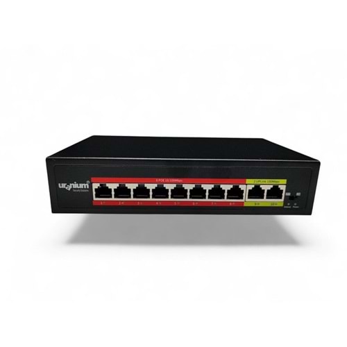 URANIUM POE-8002-96W 8 PORT 10/100 + 2 PORT 10/100 RJ45 UPLINK WATCH-DOG POE SWITCH (REALTEK CHIPSET) 
