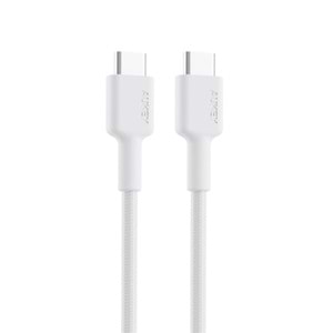 AUKEY CB-CD45-WH PD NAYLON ÖRGÜLÜ TYPE-C TYPE-C ŞARJ KABLOSU 0.9MT 
