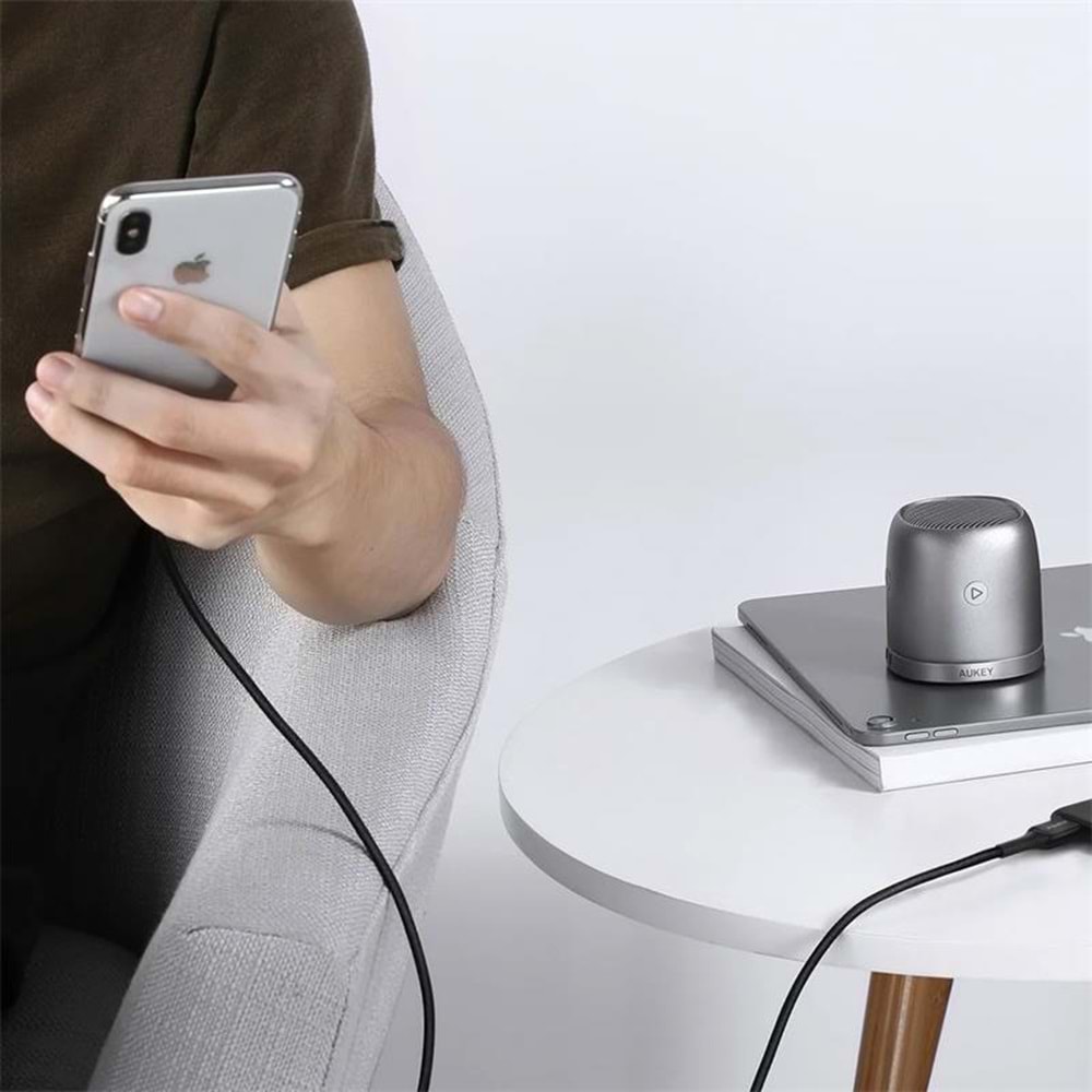 AUKEY CB-BAL7-BK NAYLON ÖRGÜLÜ USB-A LIGHTNING KABLOSU 0.9MT 