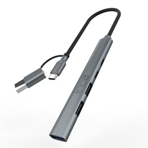 INCA IUTP-06T USB 3.0 TYPE-C 3.1 HUB 1 X USB 3.0 +2 X USB+TYPE-C+PD100W 2.0 ALUMINYUM KASA ÇOKLAYICI 