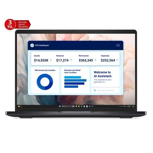 DELL NB PRO PREMIUM 13 ULTRA7 268V 32GB 1 TB SSD WIN11PRO PA13250 DOKUNMATİK (3 YIL YERİNDE GARANTİ) 